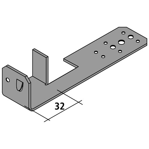 Randbekistingsanker vlak 30X2